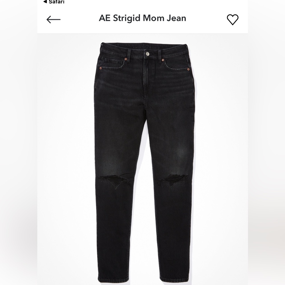 American Eagle Outfitters High Rise Distressed Black Mom Jeans